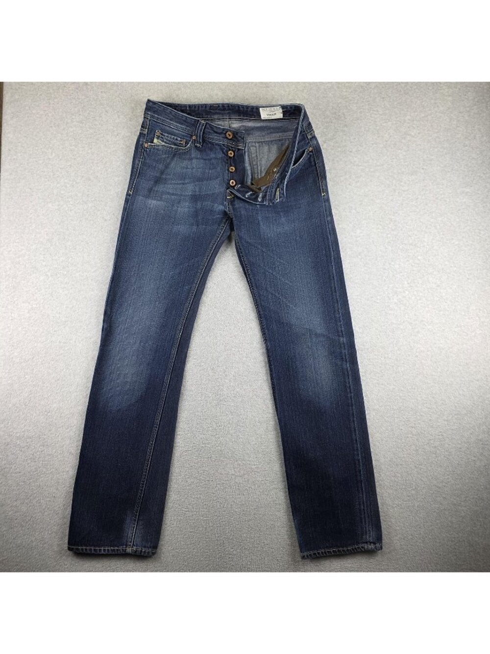 Diesel Viker Jeans Mens 31x34 Blue Slim Straight Medium Wash Button Fly